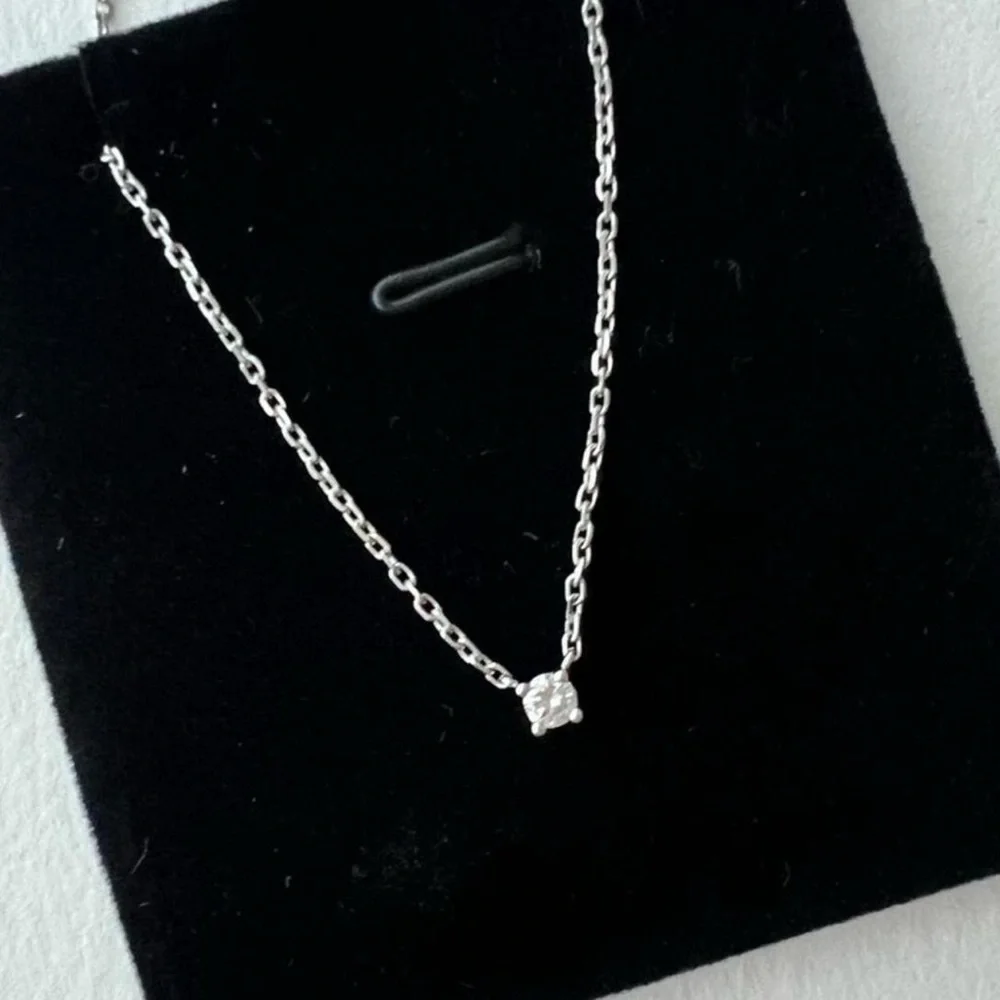 14K White Gold Diamond Necklace Round Brilliant HGL Diamond 11ct Clarity Sl2 - Picture 4 of 10